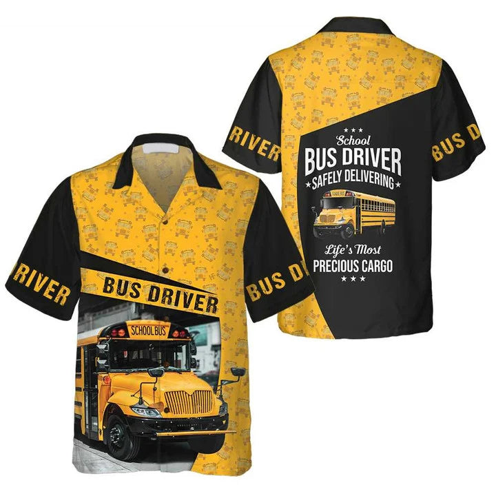 Bus Driver Hawaiian Shirt For Men, Bus Driver Summer Aloha Shirt, Bus Driver Lover Gifts