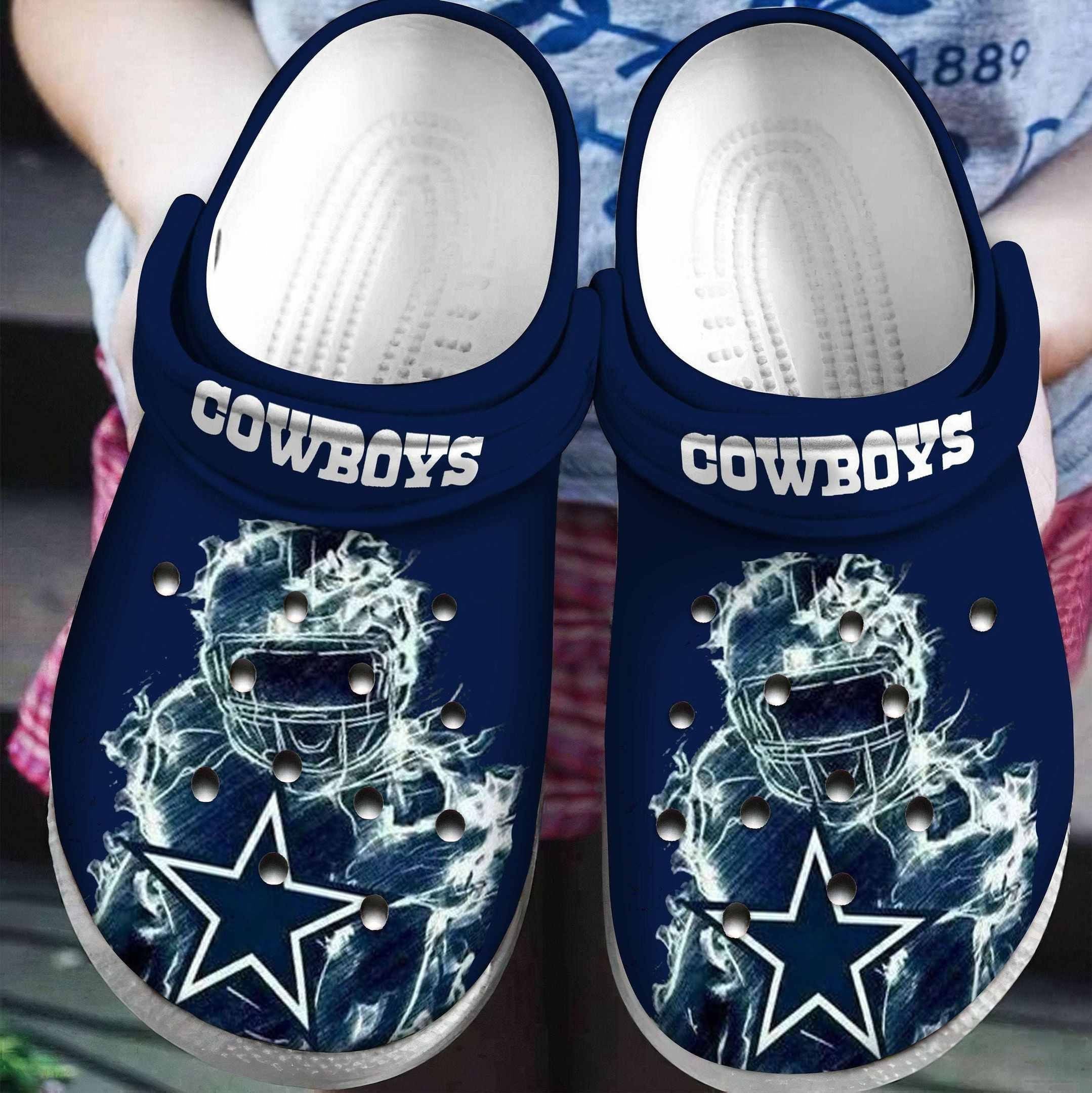 Dallas Cowboys Robot Pattern Crocss Classic Clogs Shoes In Dark Blue Ver569