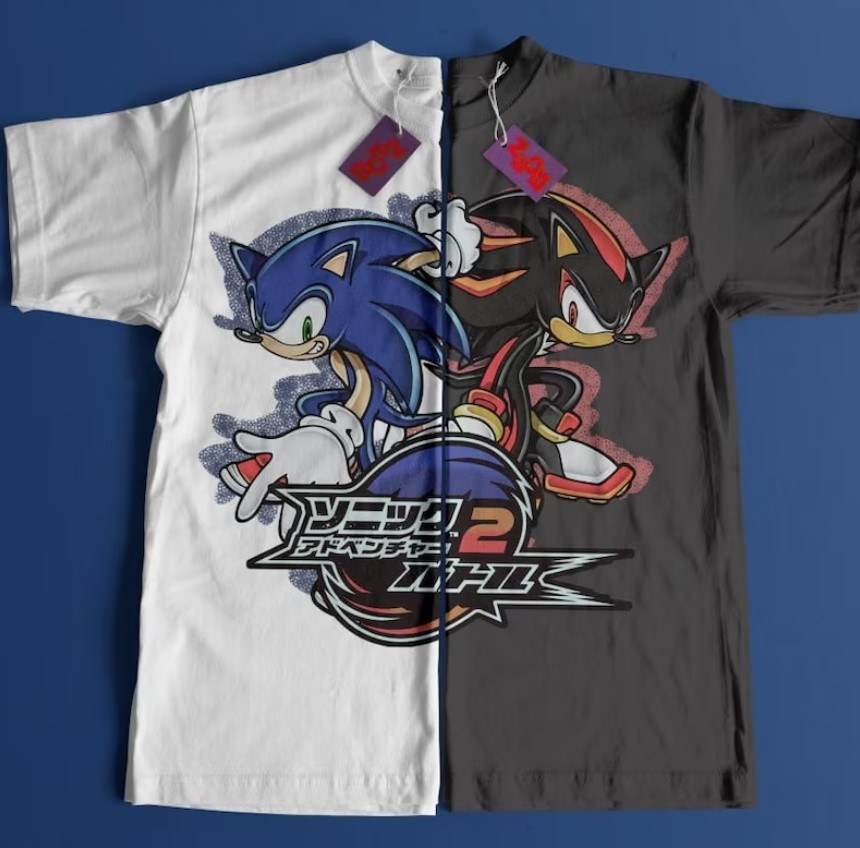 Hedgehog Sonic Adventure 2 Dreamcast Japanese Streetwear Tee Shirt Outfits