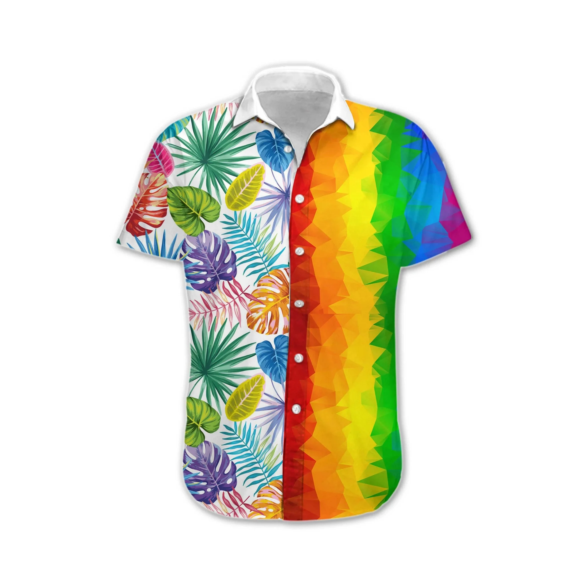 Transgender Shirt 3D Hawaiian, Awesome Lgbt Low Poly Design Hawaiian Shirt