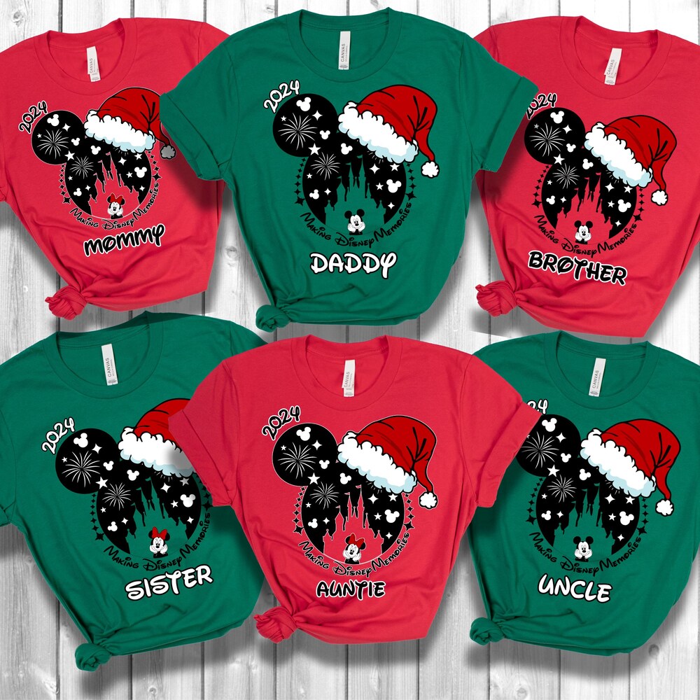 Custom Disney Christmas 2024 Shirt, Christmas Family Matching Shirt, Disney Christmas Shirt, Christmas Shirt, Mickey Minnie Christmas Shirt Gifts For Family By Shirtcustom