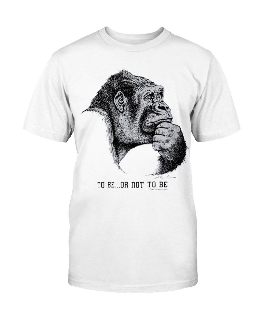 Vintage 1990 Human I Teethinking Gorilla To Beor Not T Shirt 081321