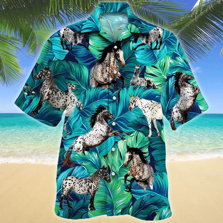 Appaloosa Horse Lovers Summer Beach Palm Tree Hawaiian Shirt, Summer Hawaii Shirt Family Shirt