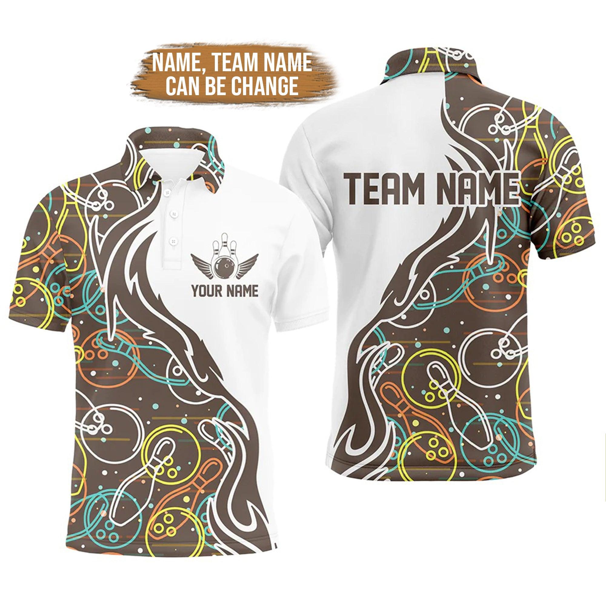 Wearzone Style Bowling Custom Men Polo Shirt - Custom Name Bowling Polo Shirts For Men Personalized Bowling Polo Shirt - Perfect Gift For Friend, Family
