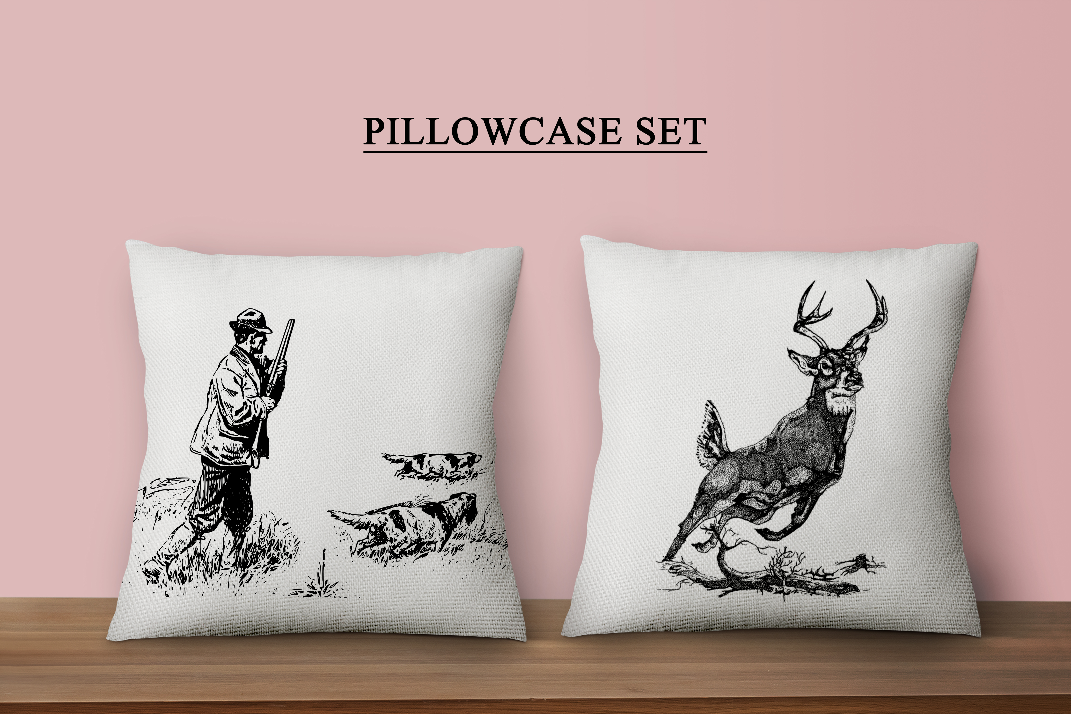 Canvas Pillowcase Set Hunting 16
