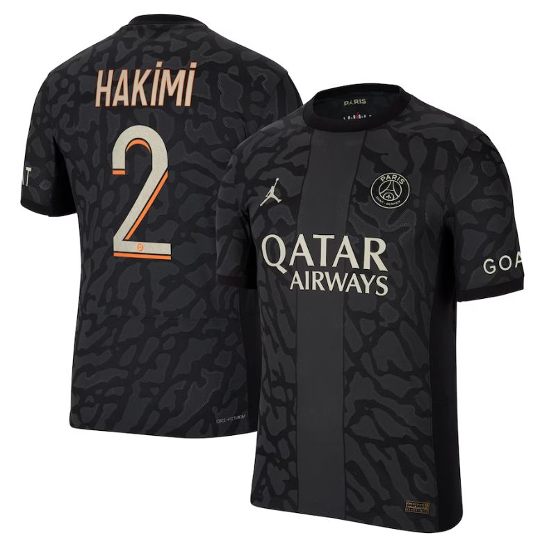 Achraf Hakimi Paris Saint-Germain Jordan 2023/24 Third Player Jersey – Anthracite