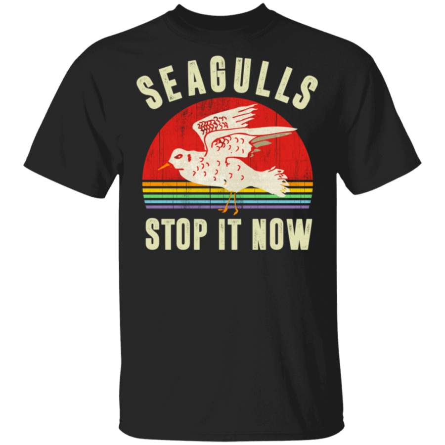 Unique Vintage Retro Style Seagulls Bird Lover Stop It Now Shirt Hoodie Shirt