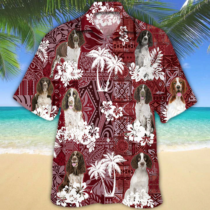 English Springer Spaniel Red Hawaiian Shirt, Gift For Dog Lover Shirts, Animal Summer Shirts