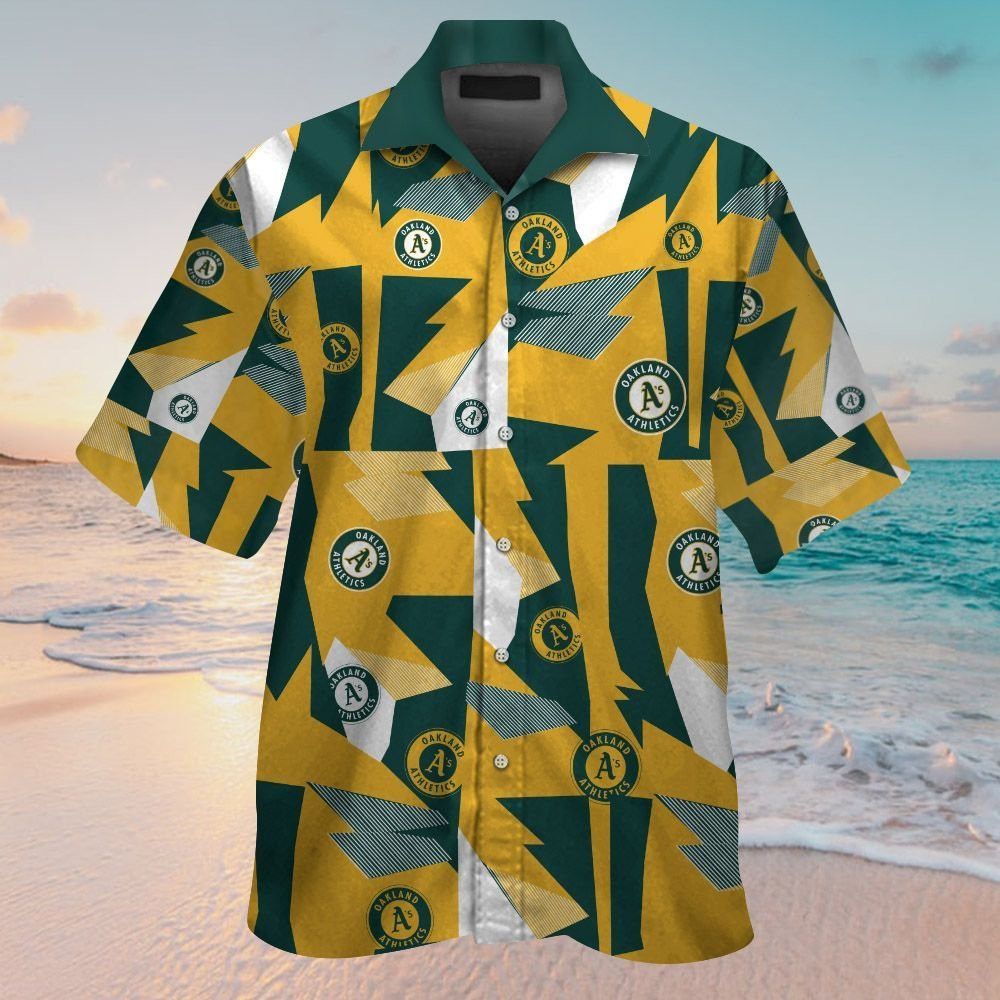 Oakland Athletics Short Sleeve Button Up Tropical Hawaiian Shirt Ver07