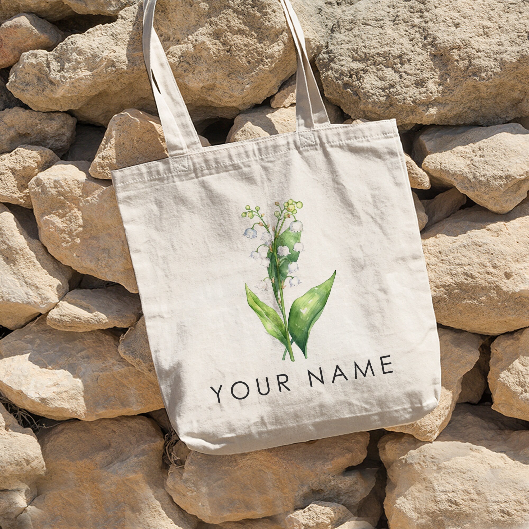 Custom Birth Flower Gift, Personalized Birth Flower Canvas Tote Bag, Birthday Gift For Her, Gift For Mom, Best Friends Gift, Christmas Gifts