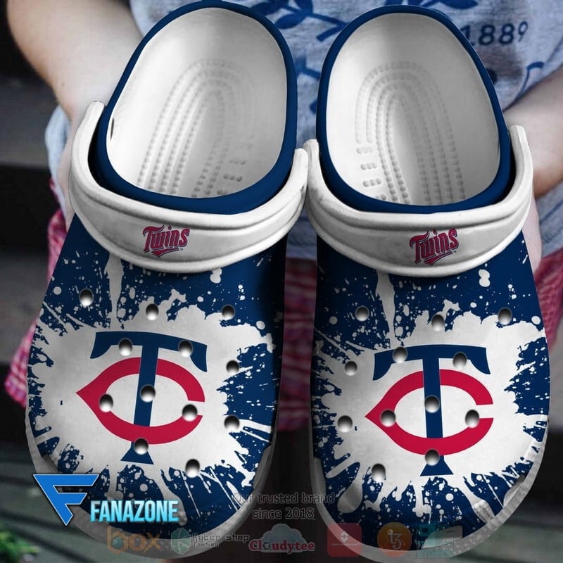 Minnesota Twins Logo Baseball MLB White Sander Blue Crocss Classic Clogs Shoes Ver482