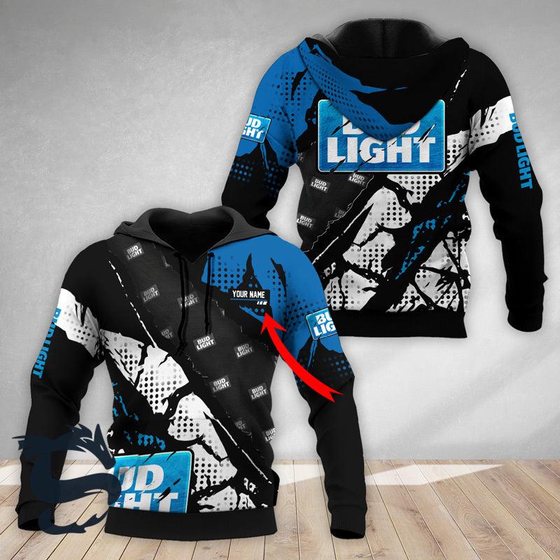 Personalized Halftone Bud Light Hoodie & Zip Hoodie