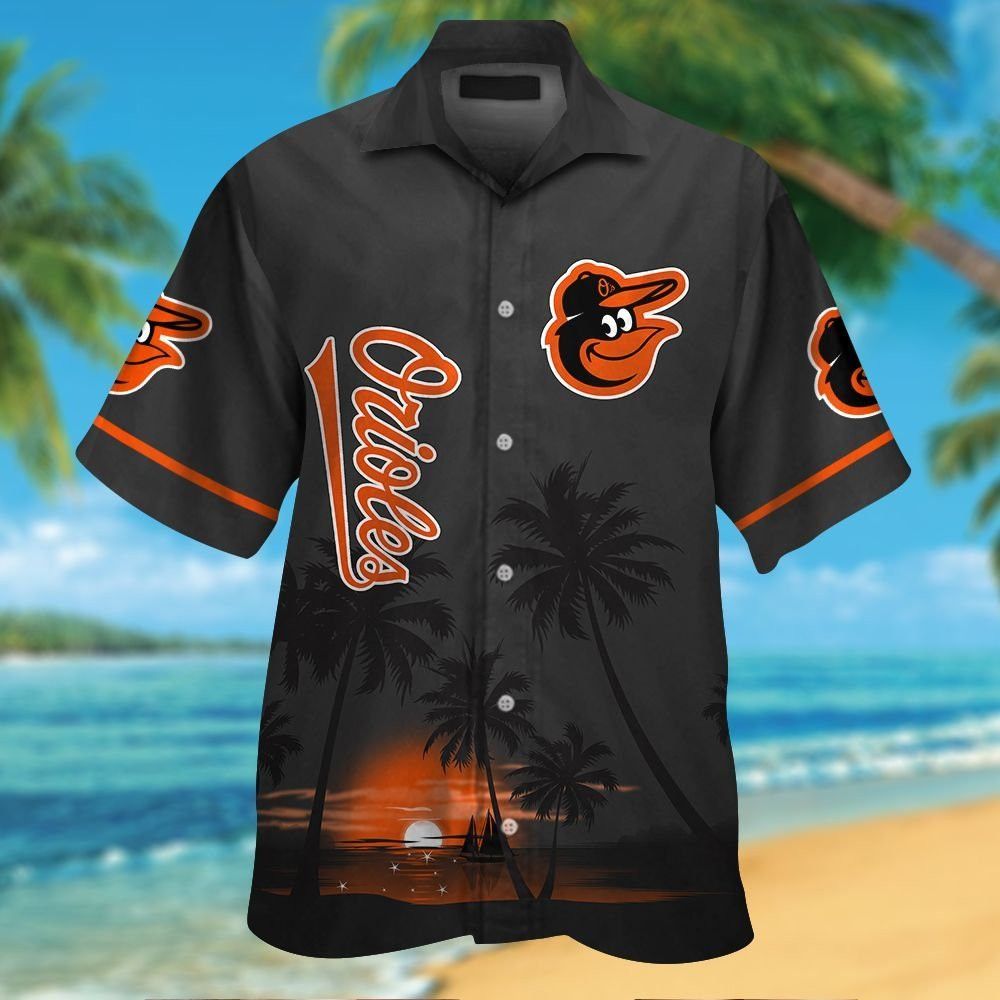 Baltimore Orioles Hawaiian Shirt Short Sleeve Tropical Button Up