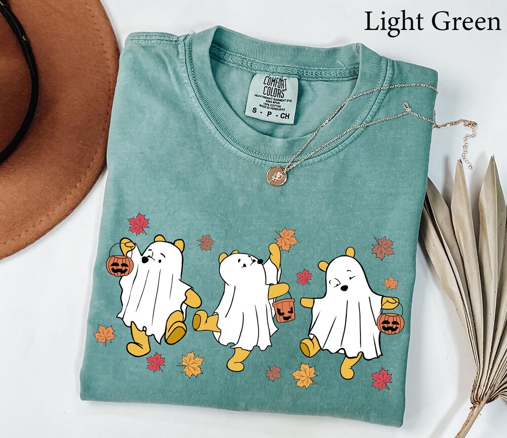 Comfort Colors® Retro Pooh Ghost Halloween Shirt, Winnie The Pooh Halloween Shirt, Spooky Season, Pooh Shirt, Cute Fall Shirt,Halloween gift Bdayshirtsforwomen