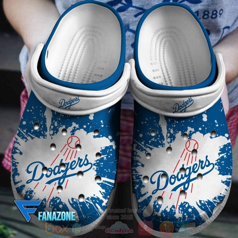 Los Angeles Dodgers Logo Baseball MLB Yellow Sander Blue Crocss Classic Clogs Shoes Ver792