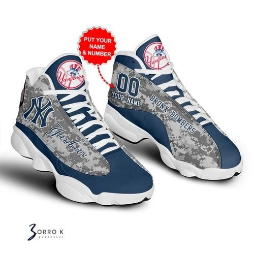 Custom Name MLB New York Yankees Pattern Air Jordan 13 Shoes Sneakers JD13 V856