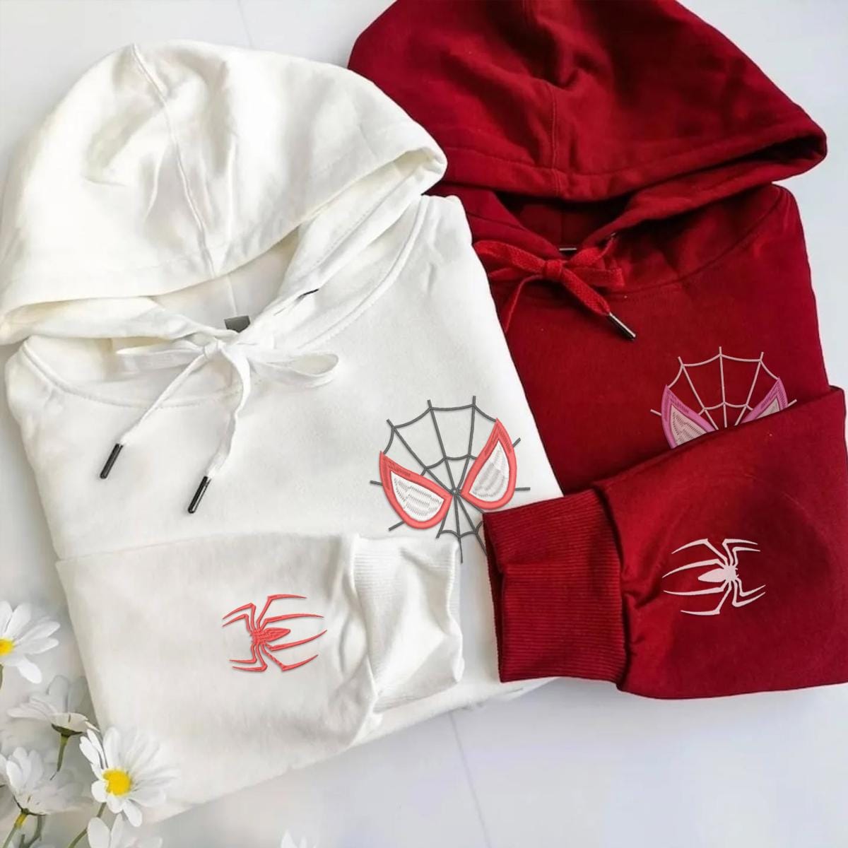 Hoodies Embroidery Spider Man | Embroidered Hoodie | Hoodie Unisex Embroidered Spiderman | Valentine Couple Hoodie | Custom Couple Hoodie Trendy Fashion
