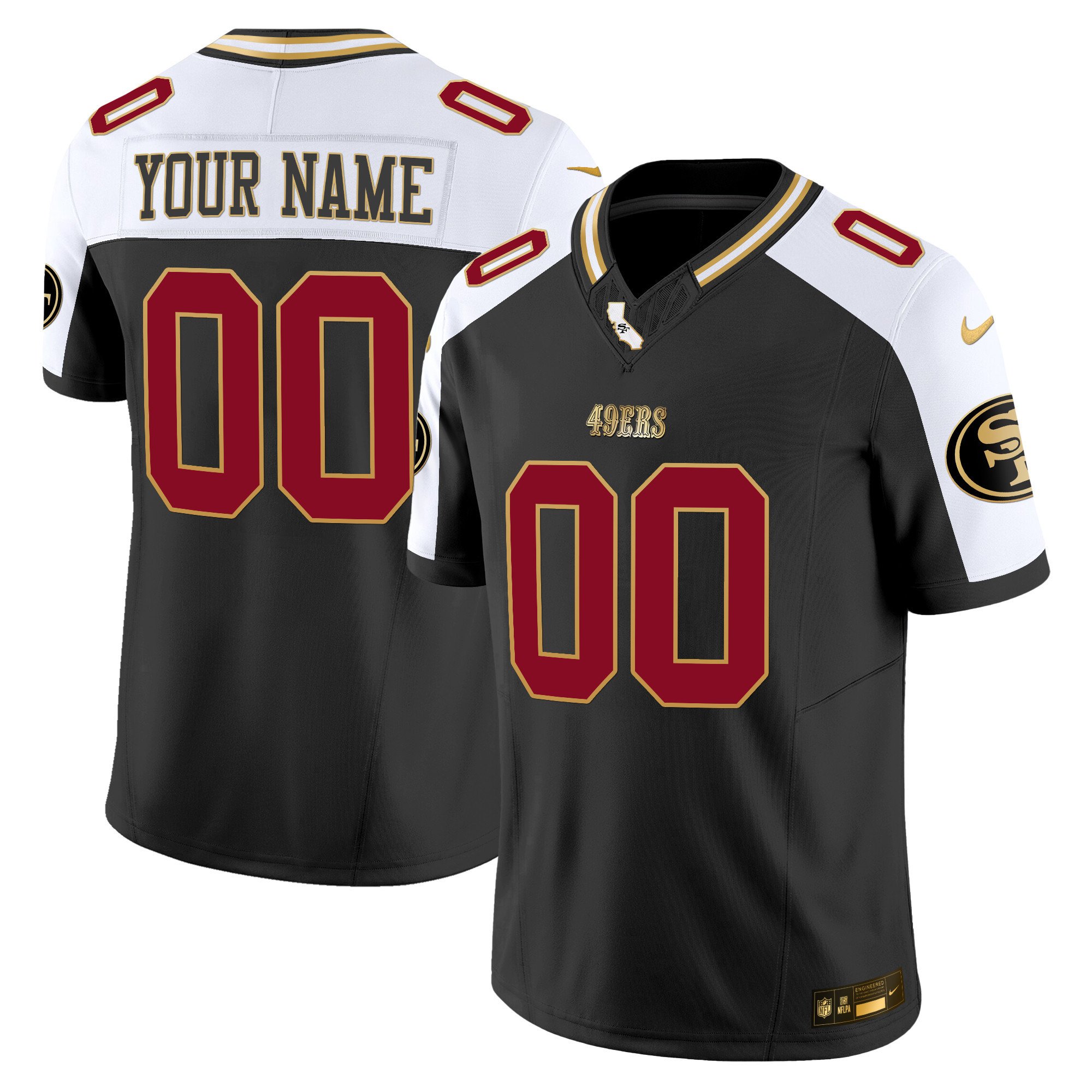 49Ers 2024 Gold Vapor Custom Jersey – All Stitched