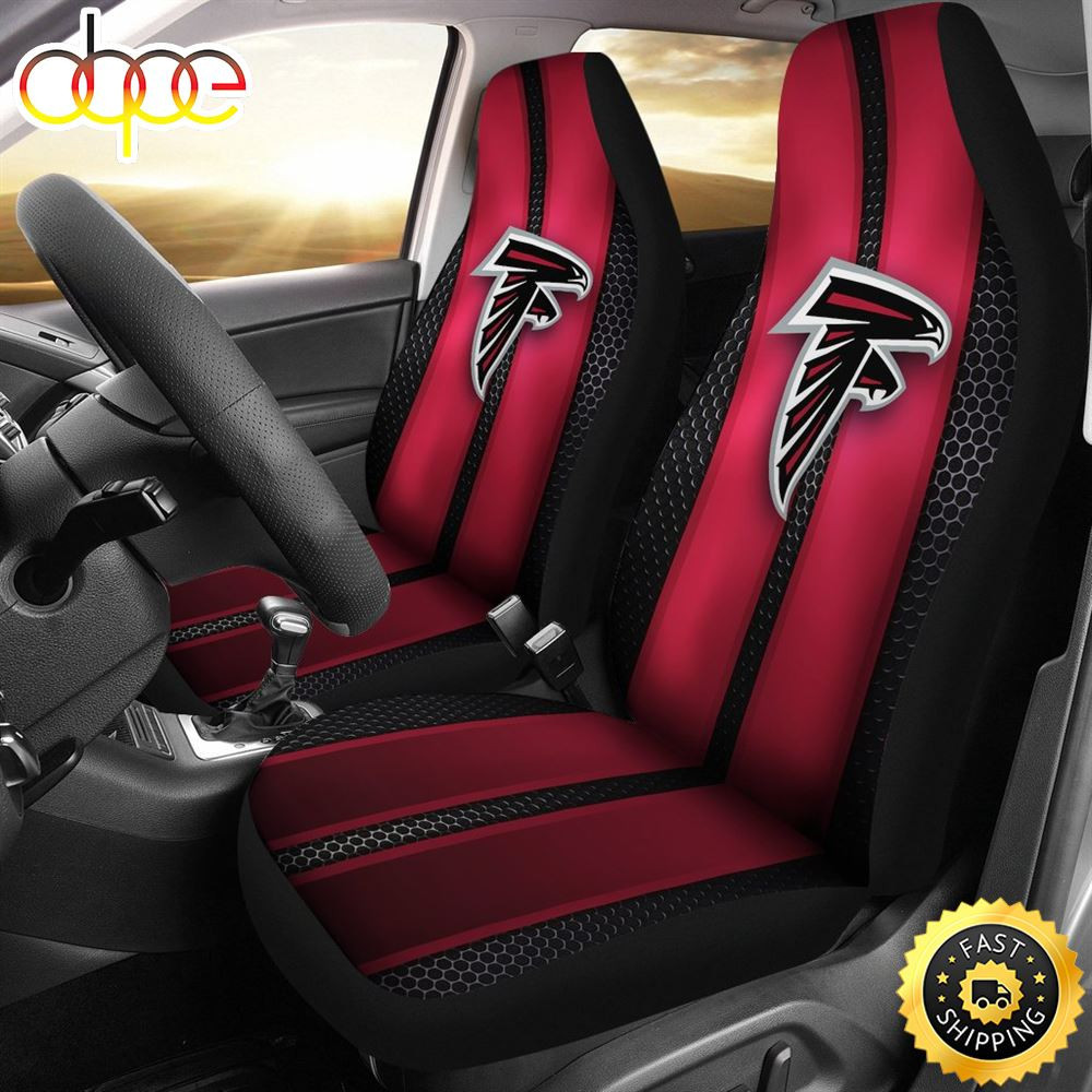 IncRedible Line Pattern Atlanta Falcons Logo Car Seat Cover Set CSC8610