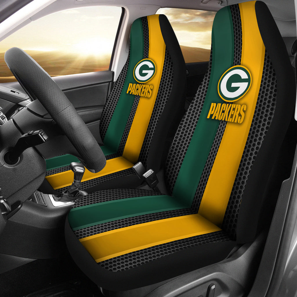 Green Bay Packers Metal Hole Car Seat Cover Set CSC8109