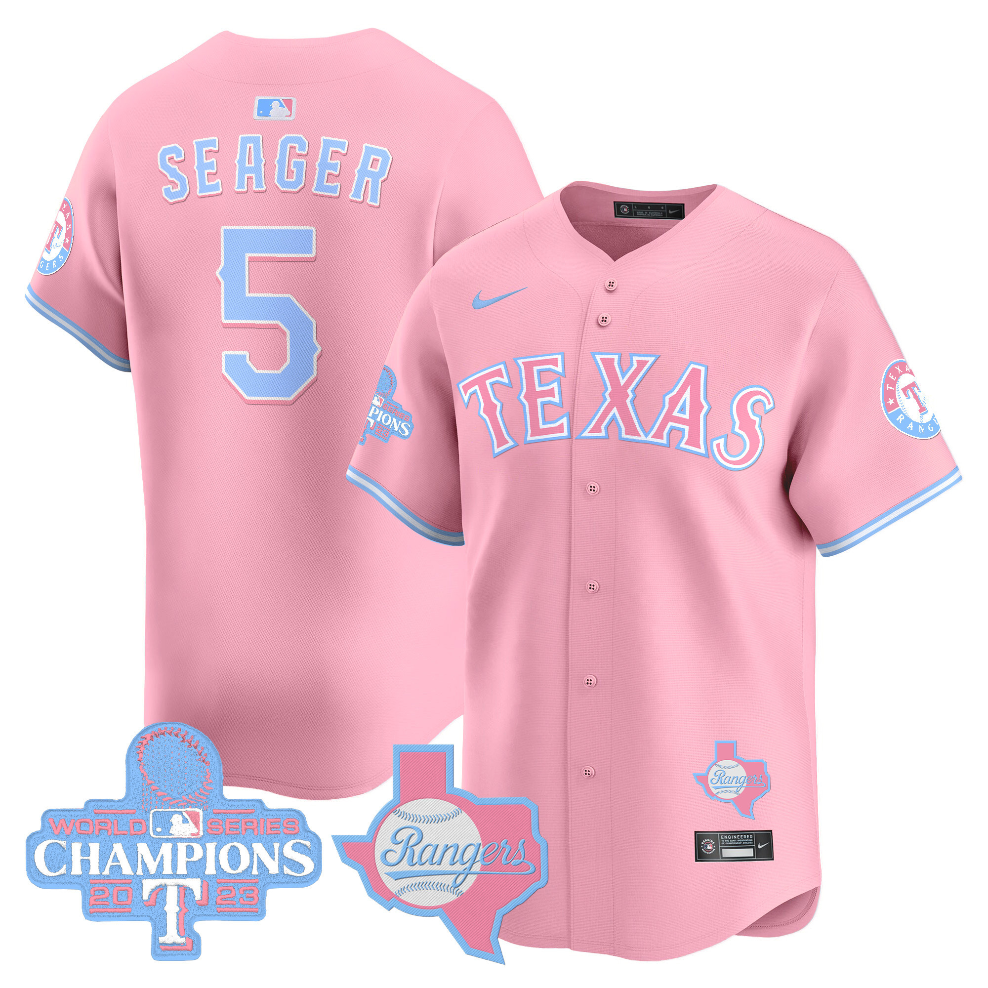 Unisex Texas Rangers Bubblegum Pink Vapor Premier Limited Jersey – All Stitched