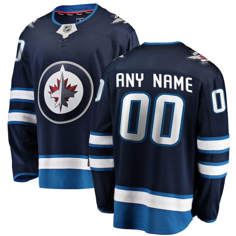 Winnipeg Jets Team 2022 Home Custom Jersey Pro Official- Blue