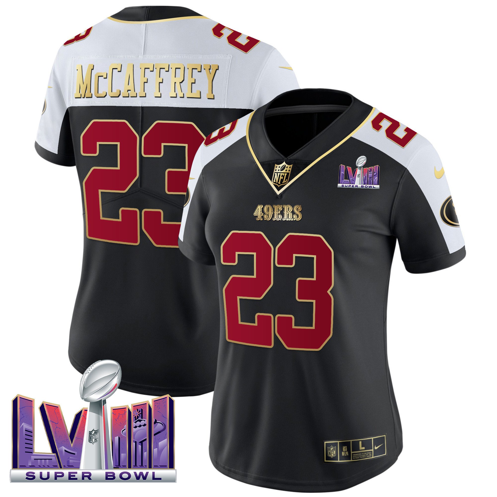 Women’S 49Ers Super Bowl Lviii Patch Vapor Jersey – All Stitched