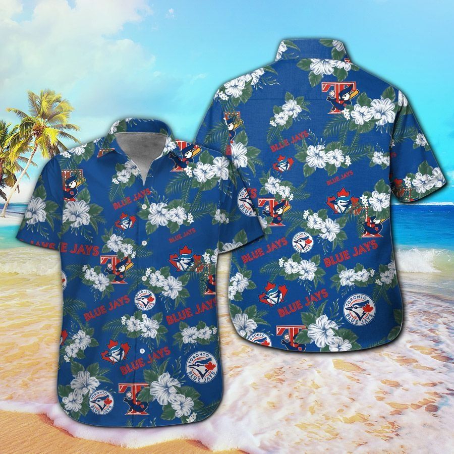 Toronto Blue Jays Short Sleeve Button Up Tropical Hawaiian Shirt Ver05