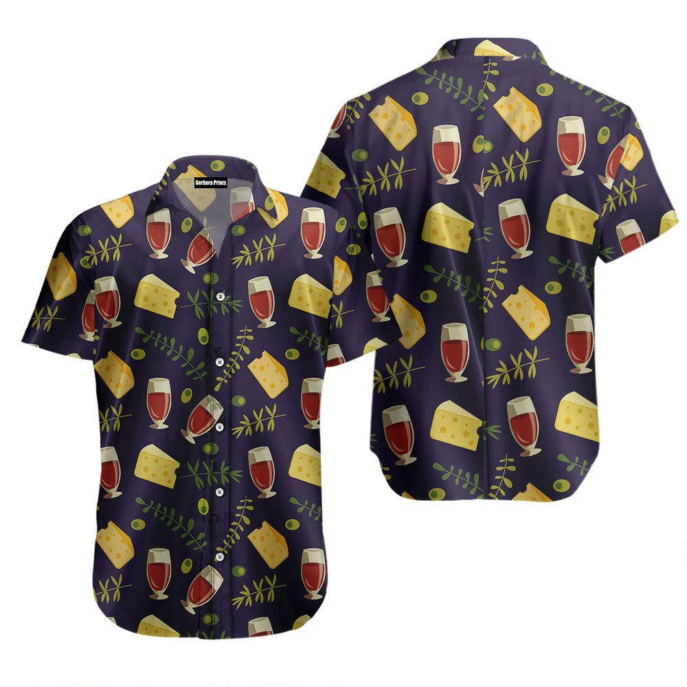Amazing Red Wine And Cheese Hawaiian Shirt Trendy Fashion