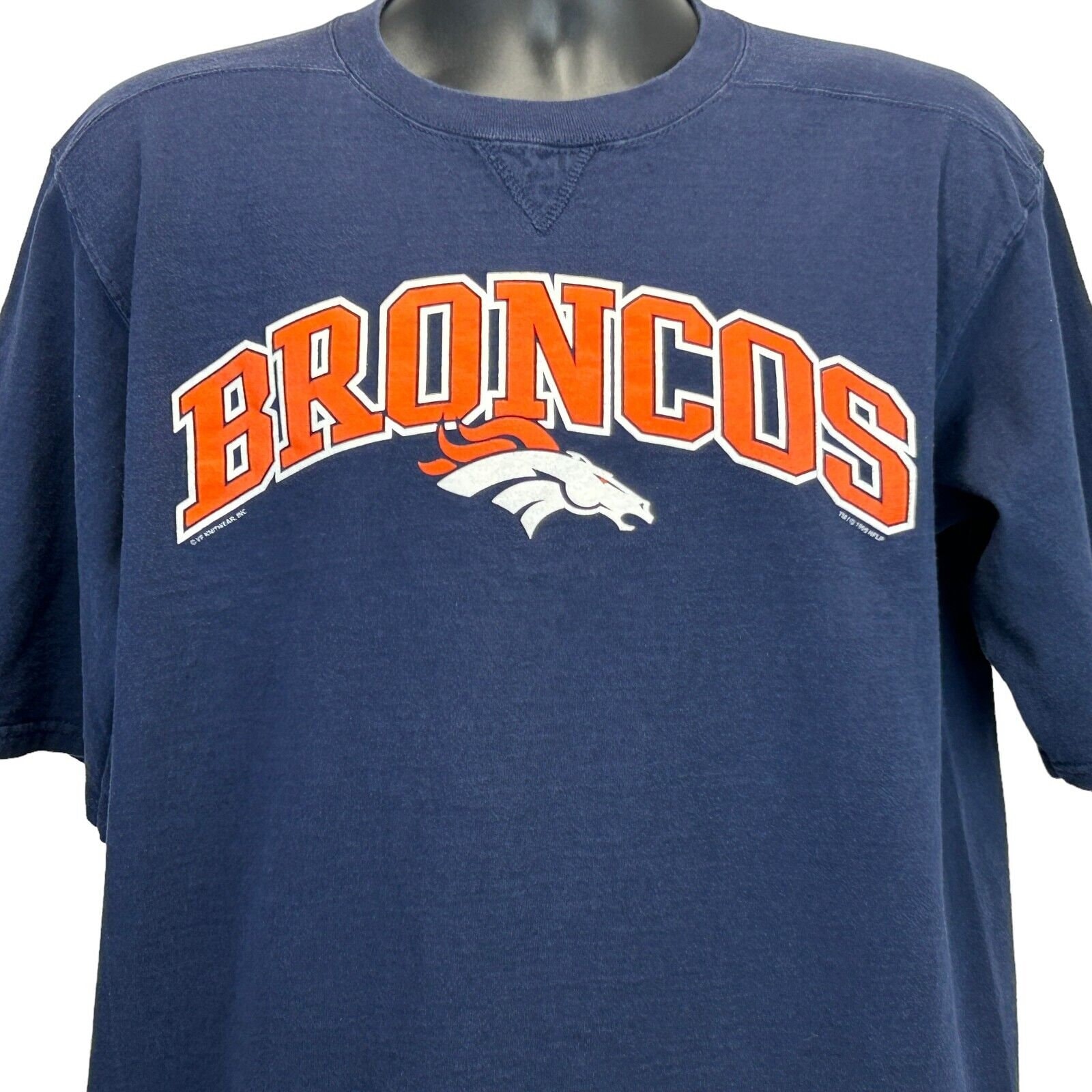 Denver Broncos T Shirt Vintage 90s NFL Football Blue Lee Sport Made In USA Large