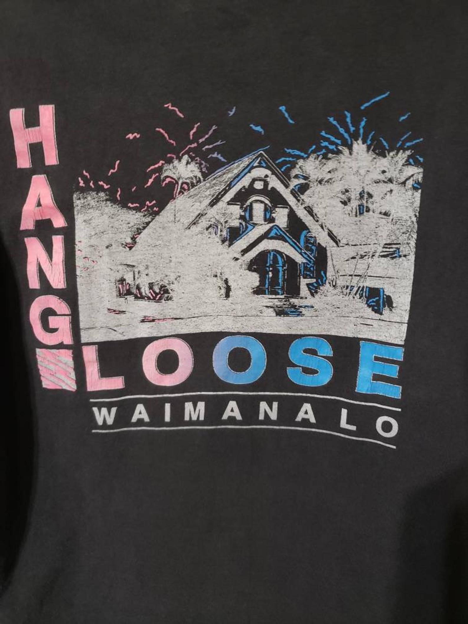 Vintage 80S Hang Loose Waimanalo Hawaii Tshirt M