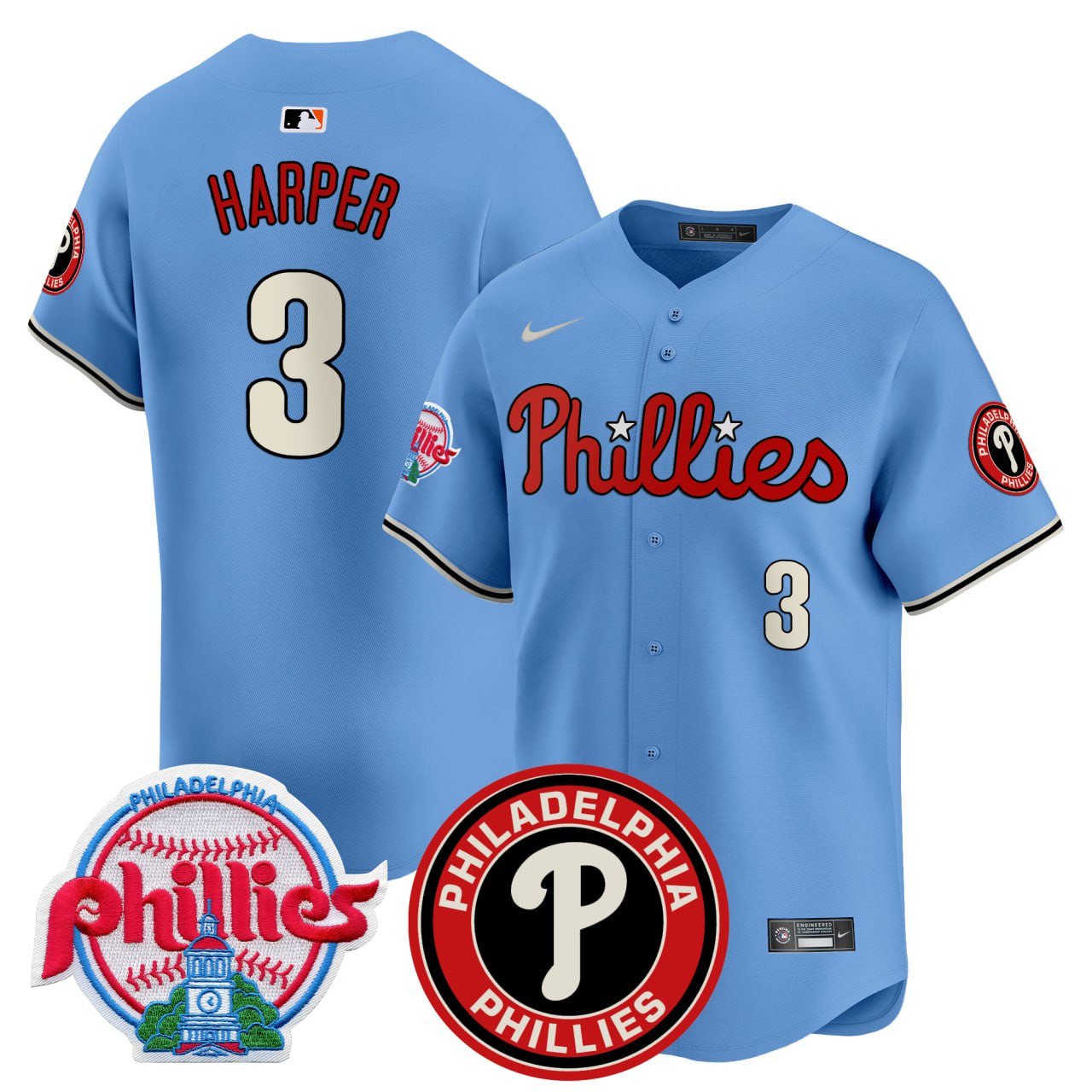 Bryce Harper Philadelphia Phillies Baby Blue Jersey – All Stitched