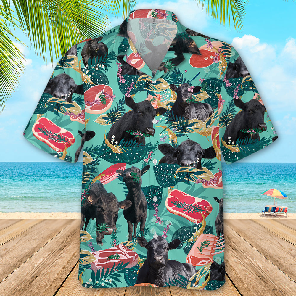 Funny Angus Cattle Beef Hawaiian Shirt – Cattle Beach Shirt