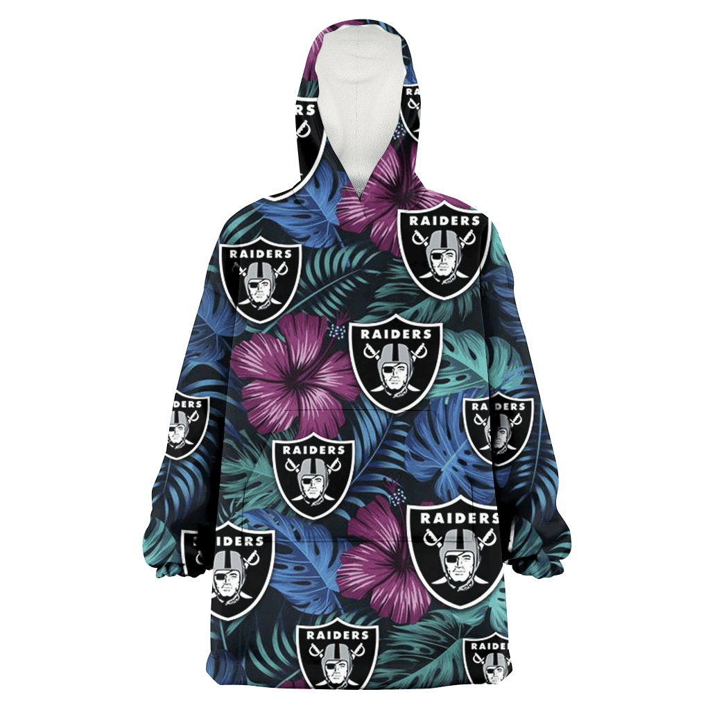 Las Vegas Raiders Dark Magenta Green Leaf Black Background 3D Printed Hoodie Blanket Snug Hoodie