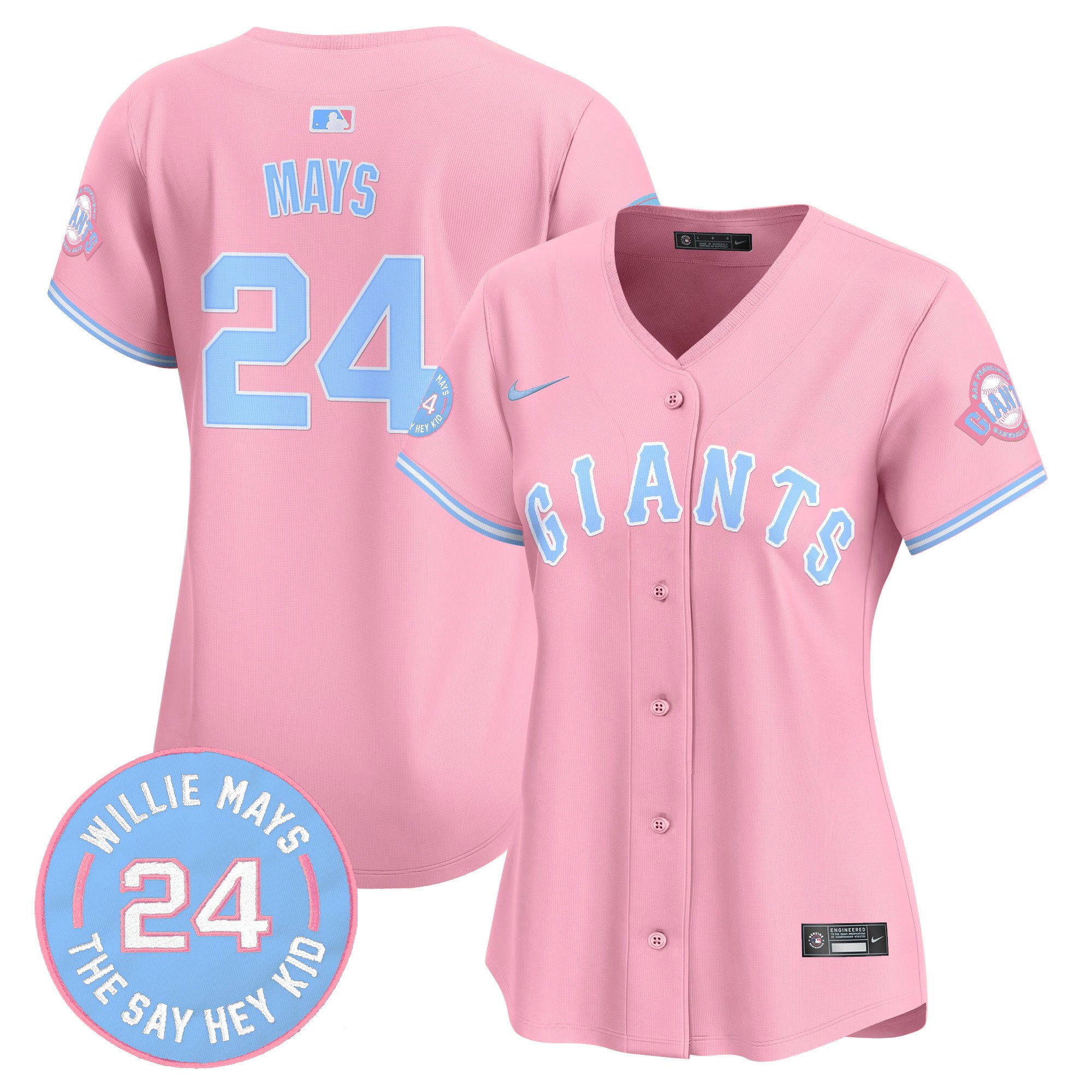 Women’S Unisex San Francisco Giants Bubblegum Pink Vapor Premier Limited Jersey – All Stitched