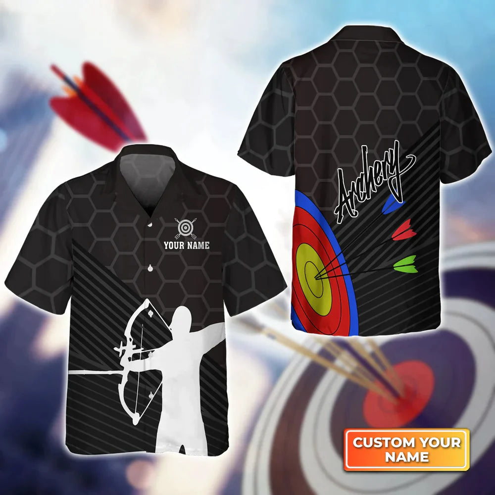 Archery Target & Archery Man 3D Hawaiian Shirt, Gift For Archer Sport Lovers, Gift For Archer