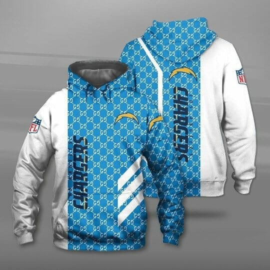 Sport-Team Los Angeles Chargers Powder Blue White Pullover Hoodie Aop Shirt