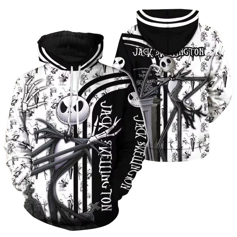 Jack Skellington Black White Hoodie & Zip Hoodie