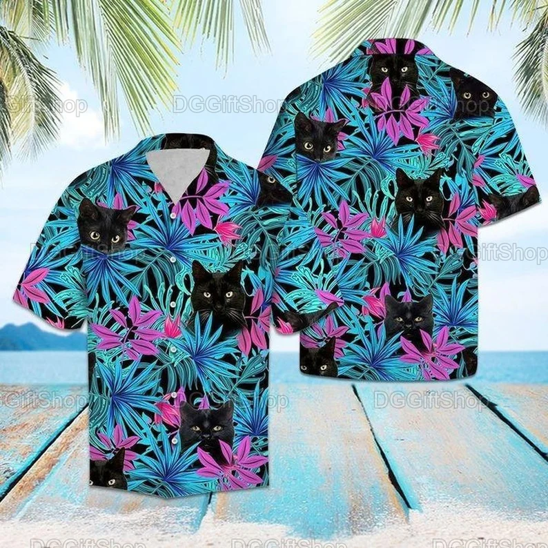 Cat Hawaiian Shirts, Cat Vintage Beach Shirt, Gift For Him, Father’S Day, Cat Hawaiian, Funny Cat, Cat Lover, Shirt For Men