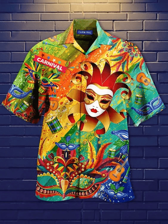 Colorful Carnival Festival Mardi Gras Unisex Hawaiian Shirts