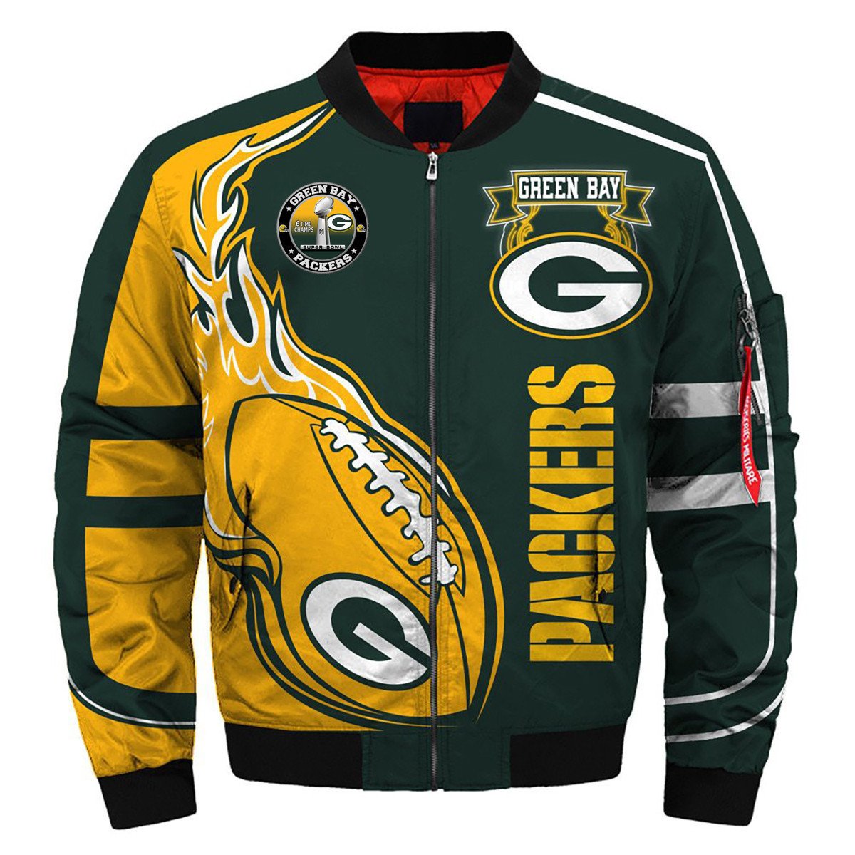 Green Bay Packers Super Bowl LVI Champions Green Yellow Bomber Jacket