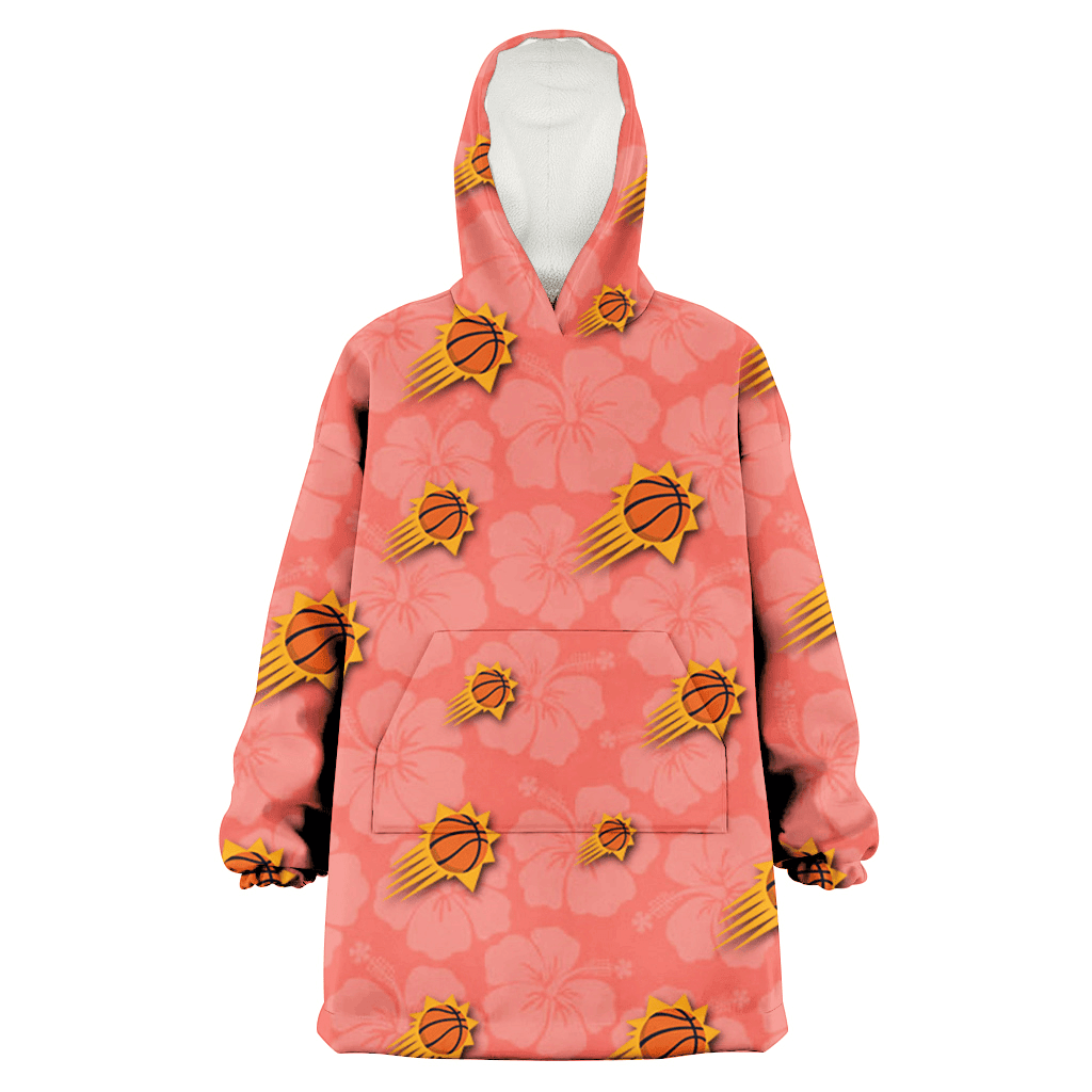 Phoenix Suns Peach Puff Hibiscus Tomato Orange Background 3D Printed Hoodie Blanket Snug Hoodie