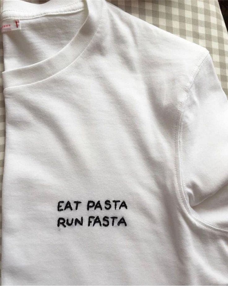 Embroidery T-shirt Sweatshirt Hoodie – Eat Pasta Run Fasta