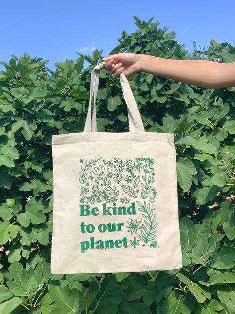 Be Kind To Our Planet Silkscreened Totebag – Plant Canvas Tote Bags