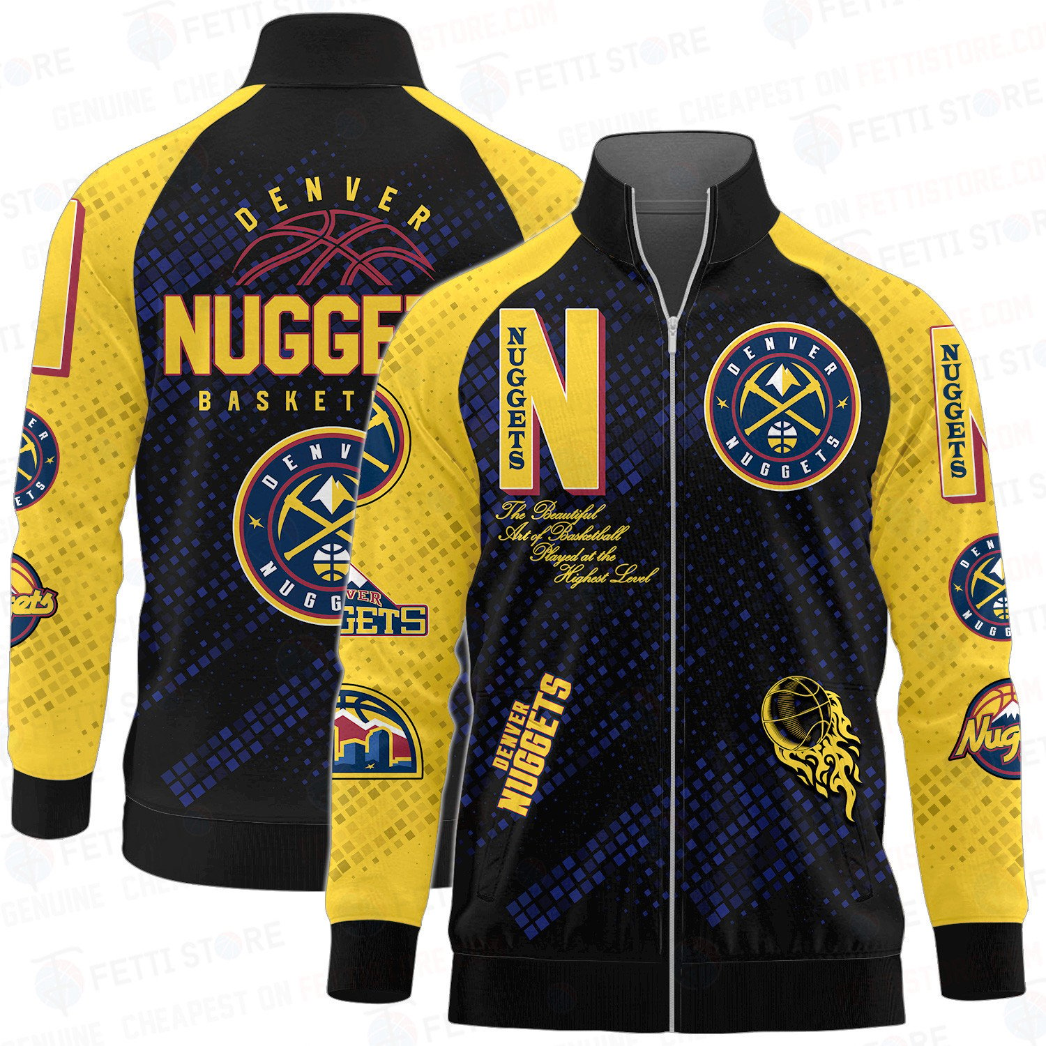 Denver Nuggets National Basketball Association Stand Collar Zipper Jacket SH