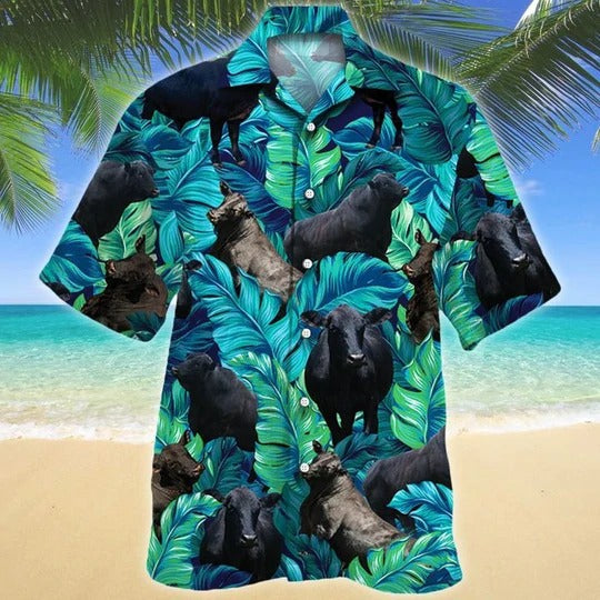 Brangus Cattle Lovers Hawaiian Shirt, Unisex Print Aloha Short Sleeve Casual Shirt