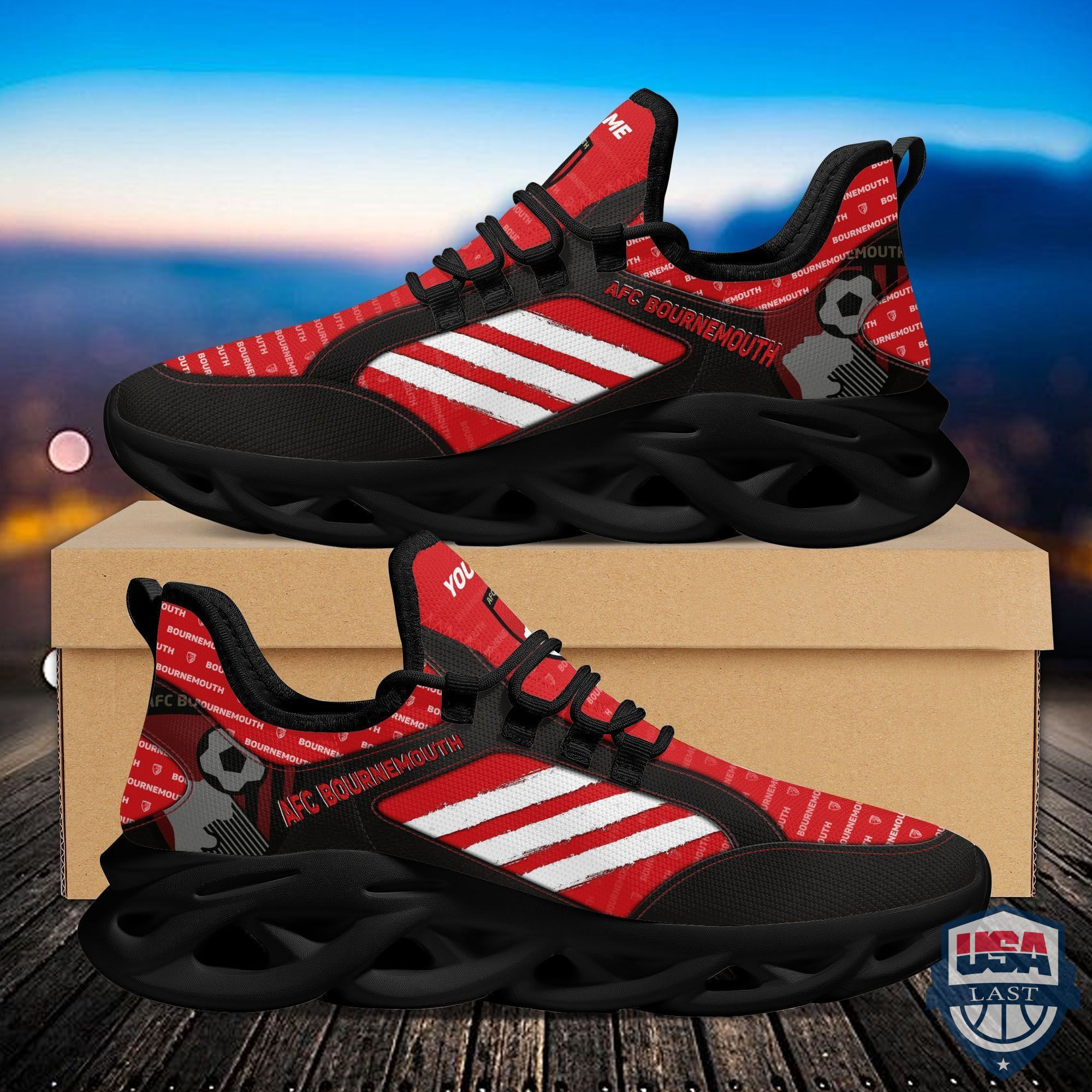 Afc Bournemouth Custom Name Max Soul Shoes