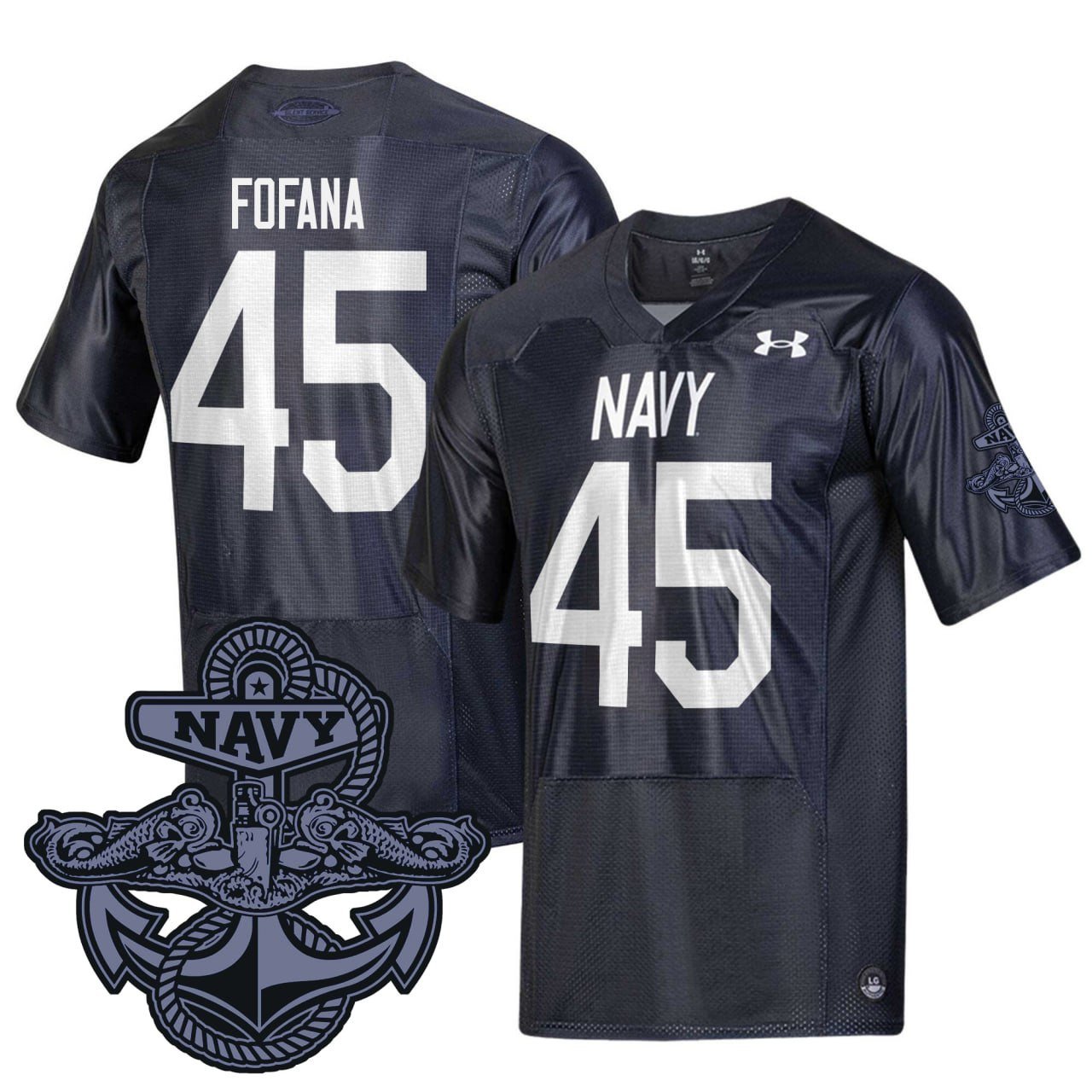 #45 Fofana Midshipmen Football Navy Jersey – All Stitched