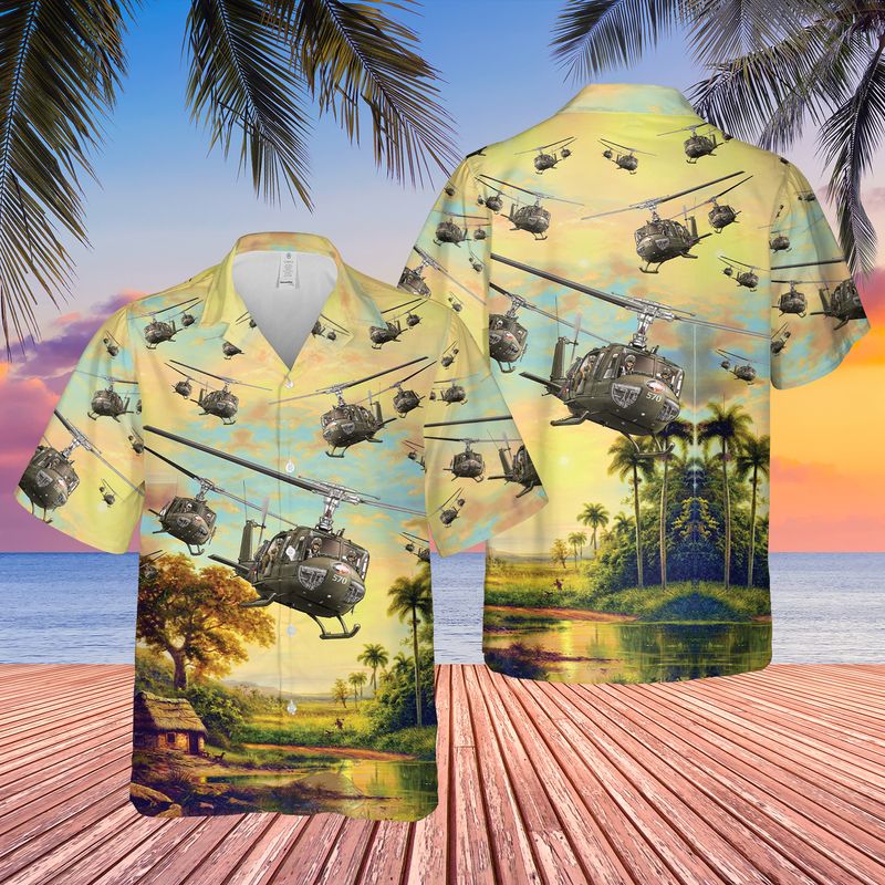 Us Army Bell Uh-1 Huey Hawaiian Shirt