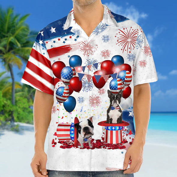 Boston Terrier Independence Day Hawaiian Shirt For Men And Women, 4Th Of July Hawaiian Shirt